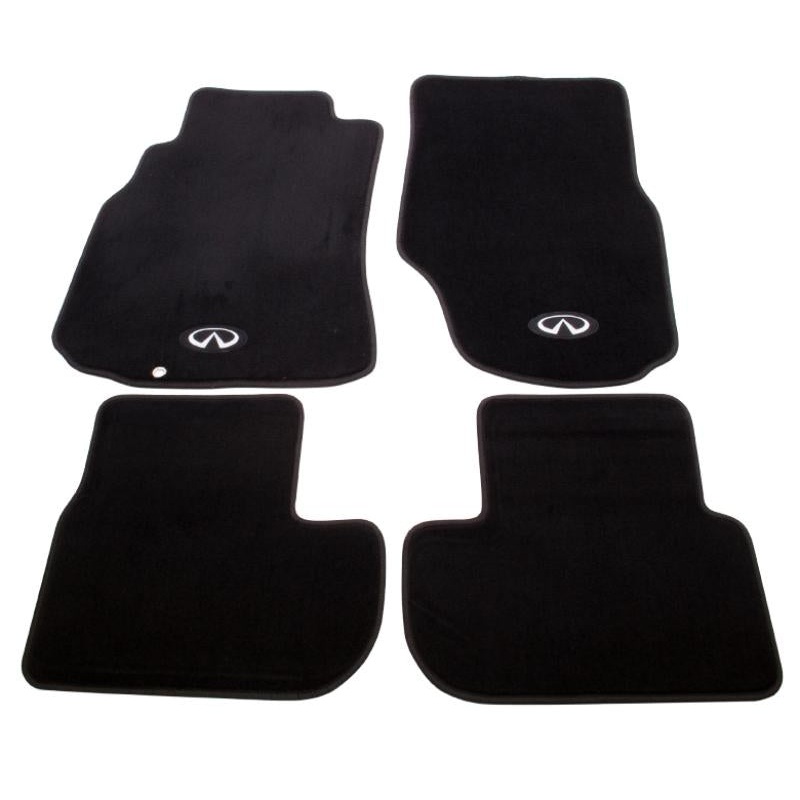 NRG Floor Mats w/ Infiniti Emblem Logo - 4pc Set | 2003-2006 Infiniti G35 (FMR-600)