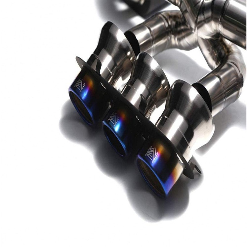 Armytrix Titanium Series Triple Titanium Blue Tips | 2010-2015 Ferrari 458 Italia / Spider 4.5L V8 (T12-3B)