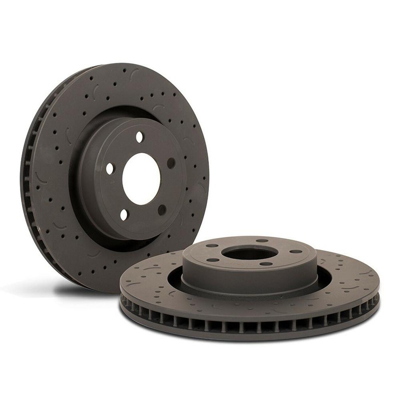 Hawk Talon Drilled and Slotted Rear Brake Rotor Set | 2015-2018 Ford Mustang (HTC5387)