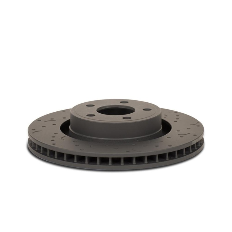 Hawk Talon Drilled & Slotted Front Brake Rotors | 2011-2014 Ford Mustang GT w/ Standard Bra