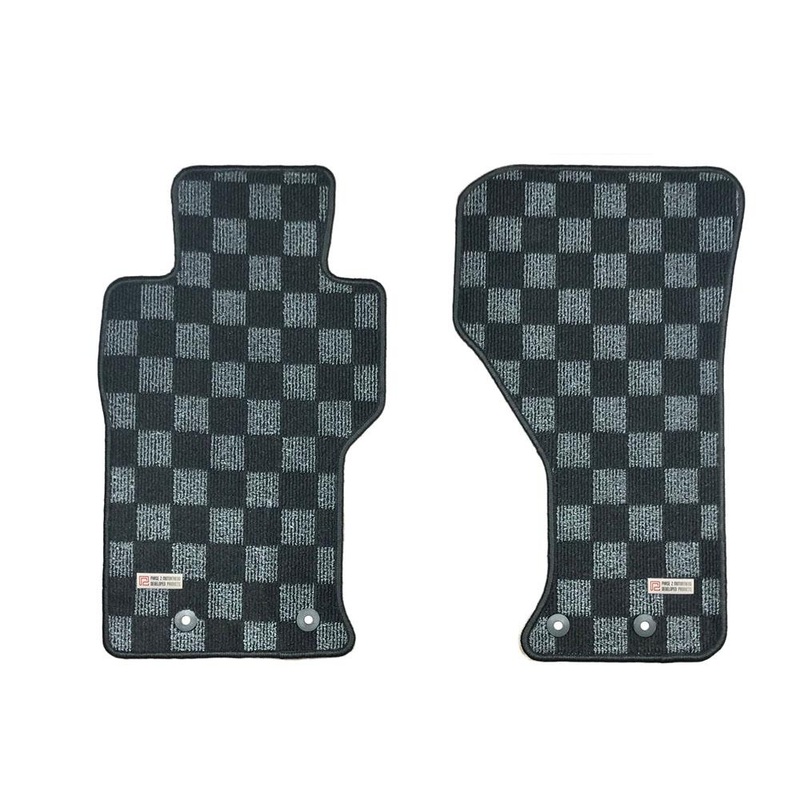 P2M Checkered Race Floor Mats | 2016-2021 Mazda MX-5 Miata (P2-CPTNDMIADG-TP)