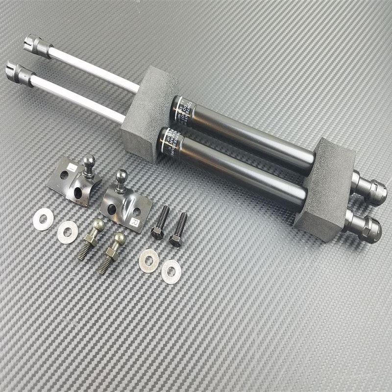P2M Black Engine Hood Damper | 1986-1992 Mazda RX7 (P2-BHDFCRX7-TP)