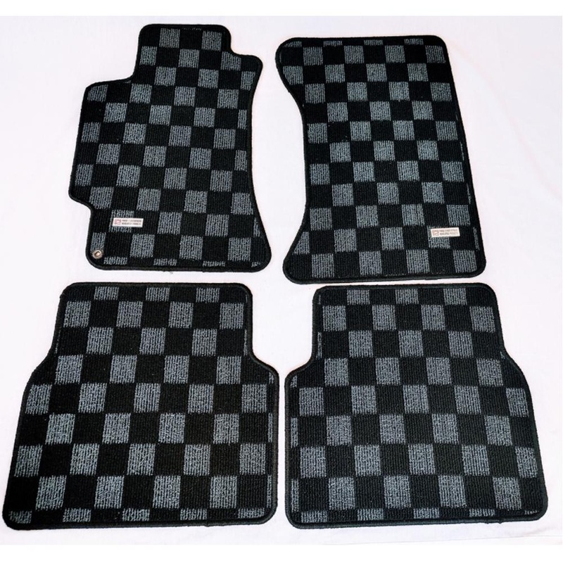 P2M Checkered Race Floor Mats - Front & Rear | 2002-2007 Subaru WRX (P2-CPTGDABDG-TP)