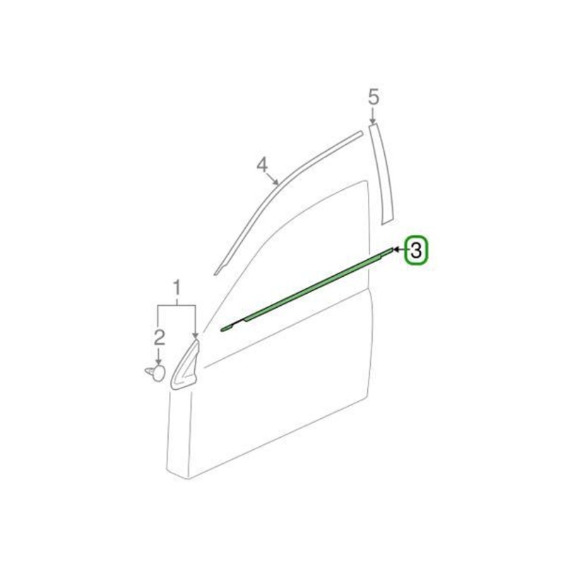 Mitsubishi OEM Window Molding Trim (Front LH) | 2001-2006 Mitsubishi Evo 7/8/9 (MR525755)