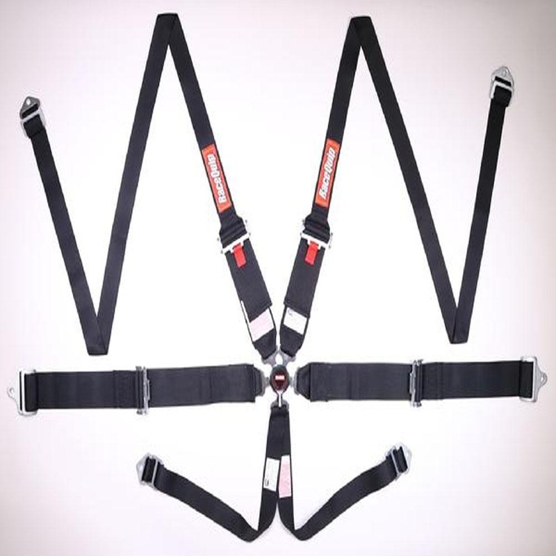 RaceQuip Black SFI Camlock 6pt Pullup Lap HNR Seat Belt (747007/17/77)