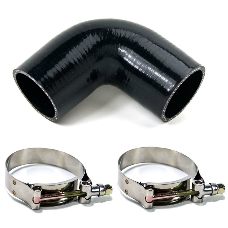 System1 Designs Black Silicone Coupler 90 Degree w/ 2x T-Bolt Clamps